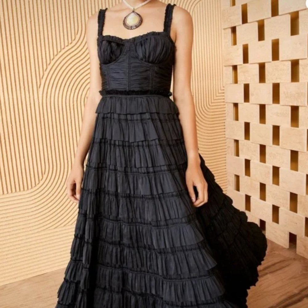 ULLA JOHNSON Camille plissé satin gown NWT Size 6